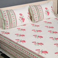 Thick Handloom Cotton Block Printed Bedcover Set - Mughal Floral