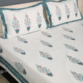Thick Handloom Cotton Block Printed Bedcover Set - Traditional Paisley