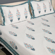 Thick Handloom Cotton Block Printed Bedcover Set - Traditional Paisley