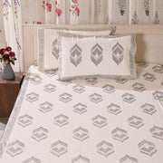 Premium Percale Cotton Fitted Bedsheet Set - Paisley Print