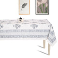 Premium Thick Textured Cotton Table Cover - White Paisley