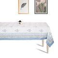 Premium Thick Textured Cotton Table Cover - White Vine