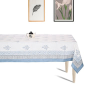 Premium Thick Textured Cotton Table Cover - White Vine