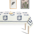 Premium Thick Textured Cotton Table Cover - White Traditional