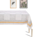 Premium Thick Textured Cotton Table Cover - White Petal Design