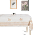 Premium Thick Textured Cotton Table Cover - White Signature Print