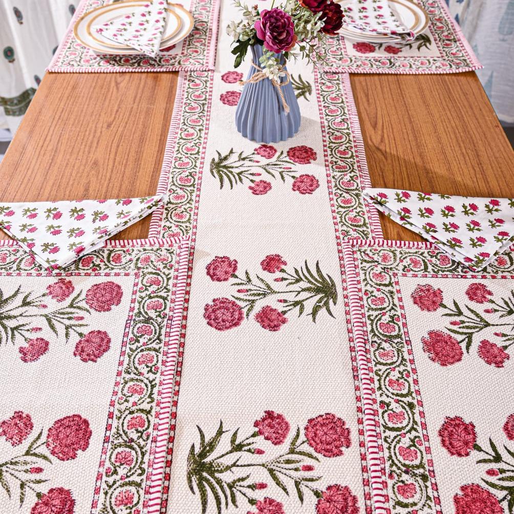 Dining Table Linen Set - Pink Blossom