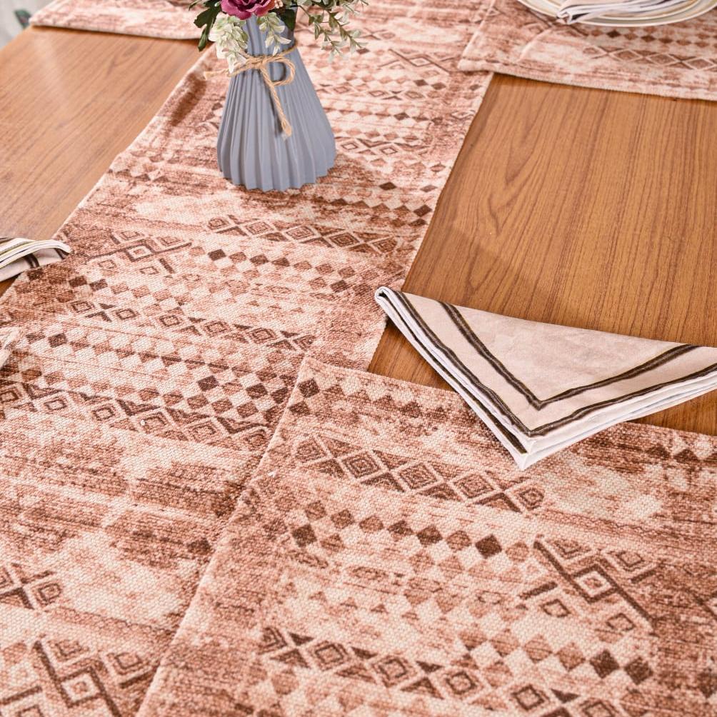 Dining Table Linen Set - Grey Geometric