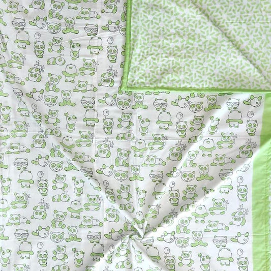 Premium Block Printed Dohar - White Floral