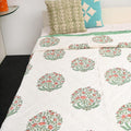 Premium Block Printed Dohar - Rose Floral