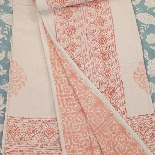 Premium Block Printed Dohar - Vintage Floral
