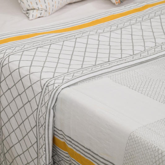 Premium Block Printed Dohar - Classic Garden