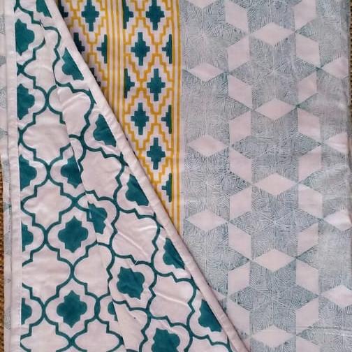 Premium Block Printed Dohar - Traditional Floral