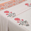 Premium Block Printed Dohar - Ivory Garden