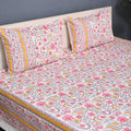 Premium Hand Block Printed Cotton Bedsheet Set -Paisley Print