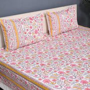 Premium Hand Block Printed Cotton Bedsheet Set -Paisley Print
