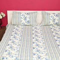 Quilted Bed Cover Set - White Floral