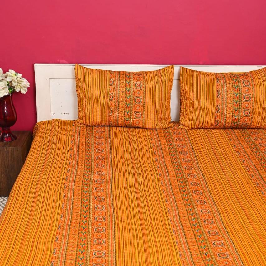 Quilted Bed Cover Set - Yellow Floral