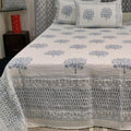 Quilted Bed Cover Set - Grey Floral
