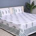 Luxury Premium Cotton Hand Block Printed Bedsheet Set - Pink Blossom