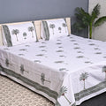 Luxury Premium Cotton Hand Block Printed Bedsheet Set - Mughal Floral