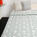Premium Double Bed Quilt - Cream Garden