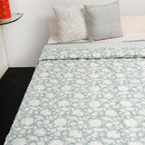 Premium Double Bed Quilt - Cream Garden
