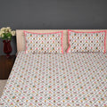 Premium Hand Block Printed Cotton Bedsheet Set - Premium-Floral